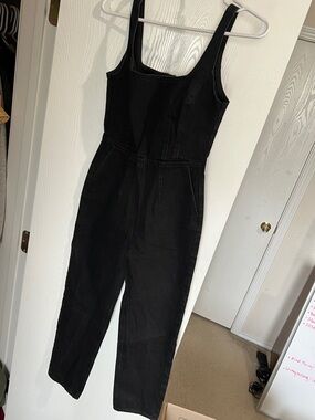 ASOS Black Denim Overall Jumpsuit